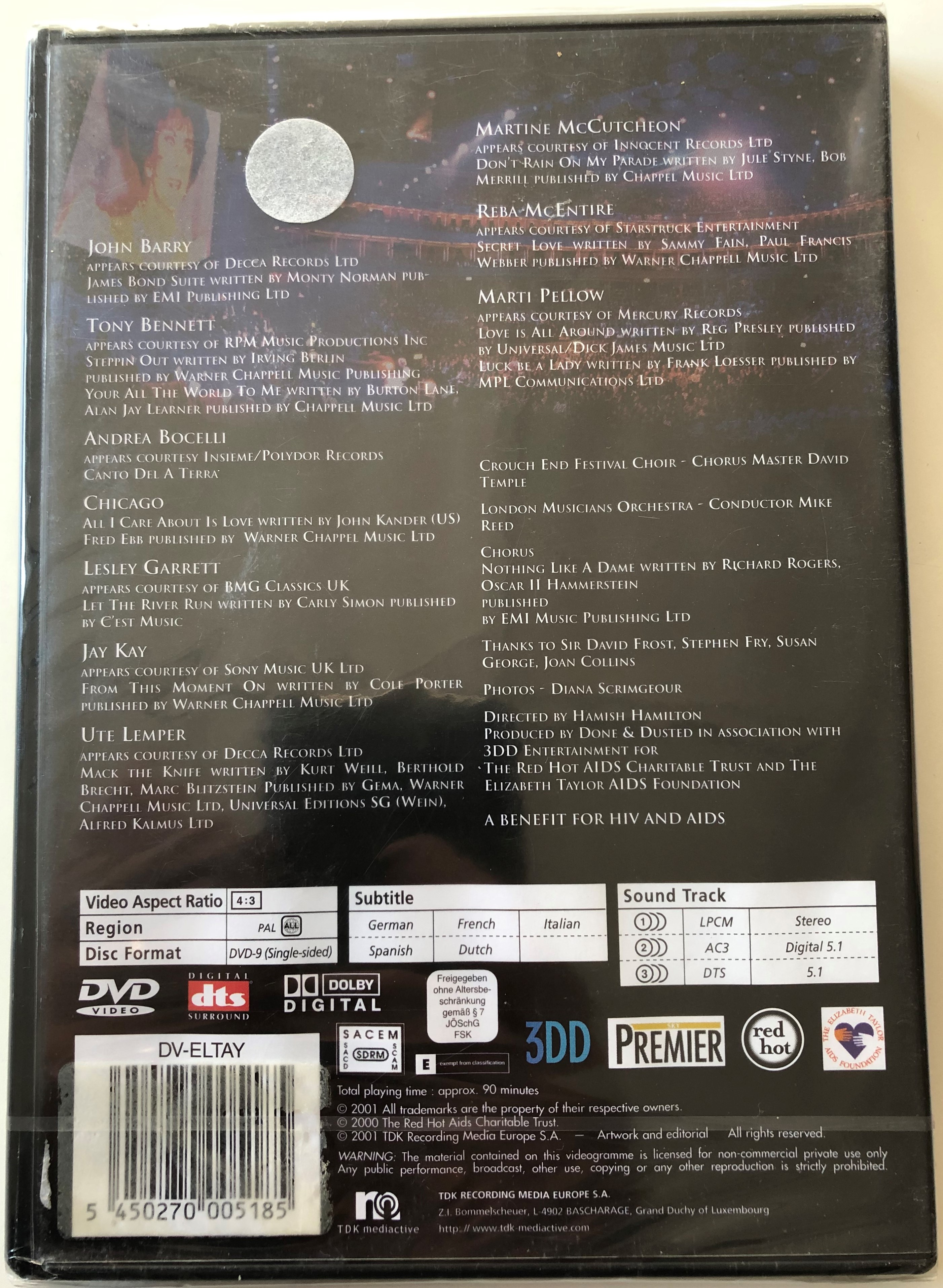 Dame - Elizabeth Taylor DVD 2001 A Musical Celebration 1